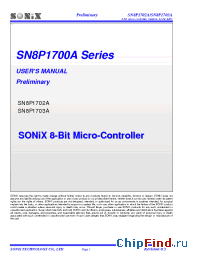 Datasheet SN8A1702AP manufacturer SONiX
